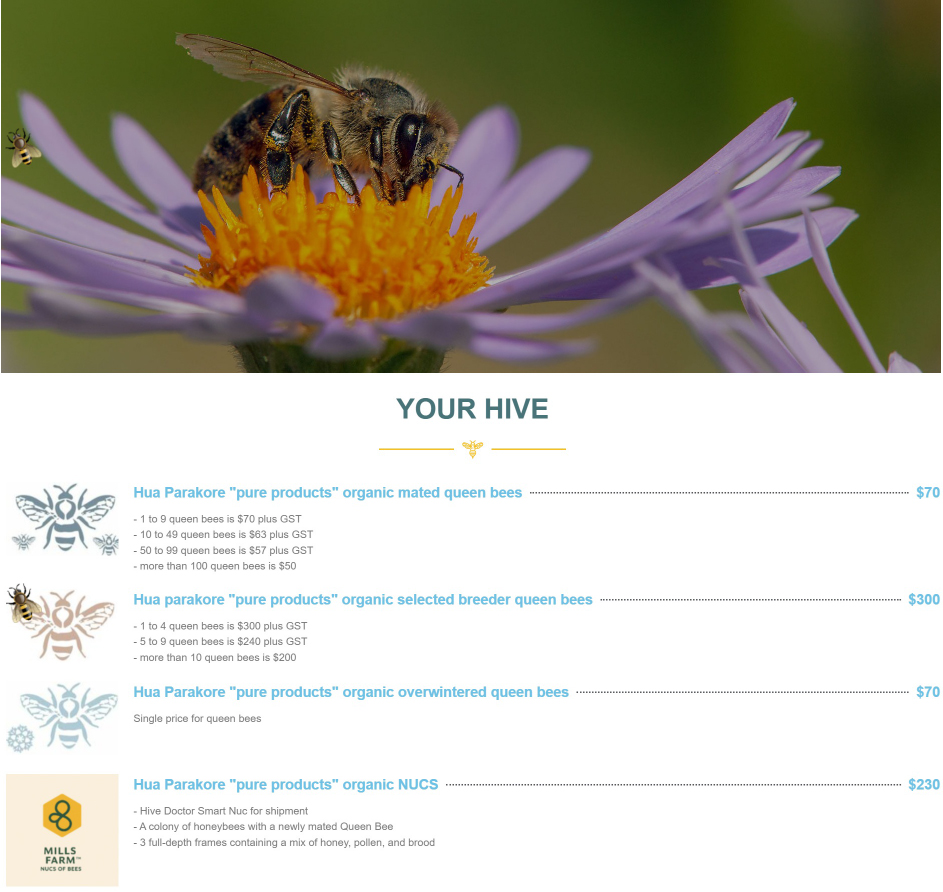 Mills farm queen bees and nucs pricing list